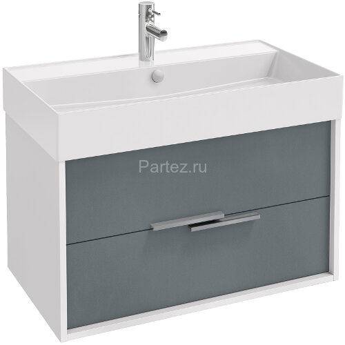 Тумба под раковину Jacob Delafon Vivienne 80 подвесная, Серая матовая/Белая глянцевая (EB1667-J5-J54
