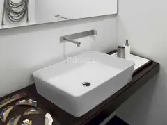 Раковина-чаша Creo Ceramique 500х350х120 накладная, прямоугольная, керамика, белый матовый (PU3500MR