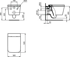 Промо-комплект BLEND CUBE 3 в 1, состоящий из подвесной унитаз, сиденье и инсталяции (M368601)
