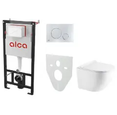 Сет инсталляция Alсa AM101/1120-4:1 RU M671-0001 + унитаз Gloria AZ-2003 с сиденьем микролифт