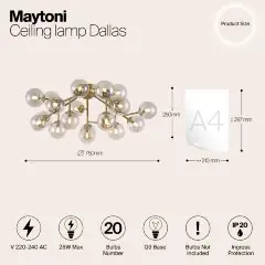 Потолочная люстра Maytoni MOD545PL-20G