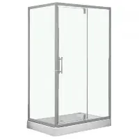 Душевое ограждение LORANTO 120х80х200 R/L с низким поддоном 13см, прозрачное закаленное стекло 6мм, профиль хром (CS-6128C 120)