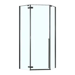 Душевое ограждение Loranto NEO 100x100x195 прозрачное закаленное стекло 8 мм, Easy clean, профиль черный, без поддона (CS-22107B-100)