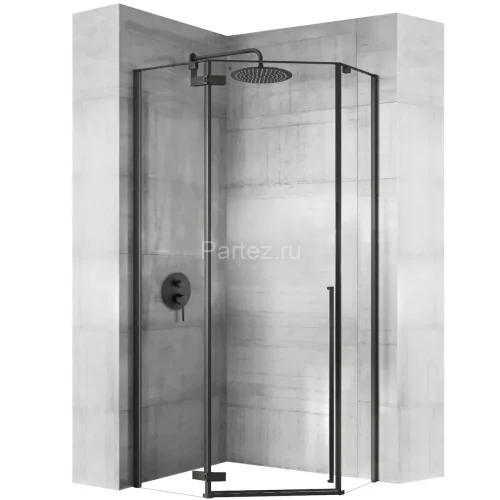 Душевое ограждение Loranto NEO 100x100x195 прозрачное закаленное стекло 8 мм, Easy clean, профиль черный, без поддона (CS-22107B-100)