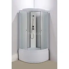 Душевая кабина Loranto 90x90x215 поддон 40 см, 4 мм матовое стекло, профиль и задняя стенка белого цвета (CS-986ТМ/W)