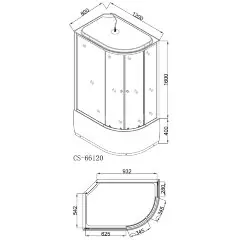 Душевая кабина Loranto 120х80х215, поддон 40 см (CS-66120L G)