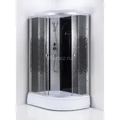 Душевая кабина Loranto 120x80x215 левая, поддон 13 см, 4 мм прозрачное стекло с рисунком &quot;мозайка&quot; (CS-1200-13ТМ/М L)