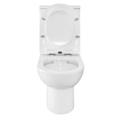 Унитаз-компакт напольный AZARIO Ambra 645x370x815 безободковый, в комплекте с арматурой Geberit и си