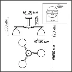 Потолочная люстра Lumion 8095/3C