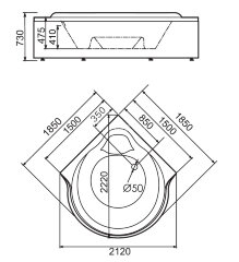 Акриловая ванна Gemy G9088 O