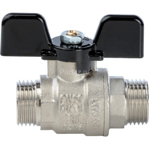 Кран шаровой полнопроходной НР/НР бабочка 1/2" Stout