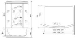 Timo Standart T-6670 Silver душевая кабина (170*88*220), шт