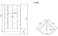 Timo Standart T-1190 душевая кабина (90*90*220), шт