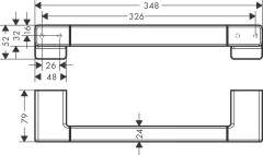 Поручень Hansgrohe AddStoris 348 мм, шлифованный чёрный хром (41744340)