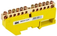 Шина PE &quot;земля&quot; на DIN-изоляторе ШНИ-6х9-12-Д-Ж IEK YNN10-69-12D-K05