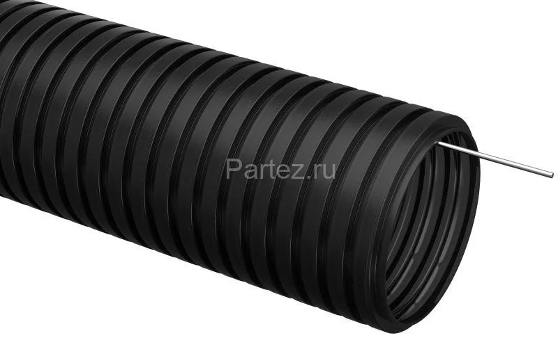 Труба гофрированная ПНД d25мм с протяжкой черн. (уп.50м) IEK CTG20-25-K02-050-1