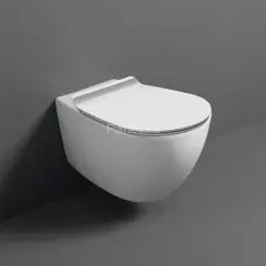 Унитаз подвесной Simas Vignoni 370х480х340 безободковый, с креплением F85, укороченный XS, белый (VI