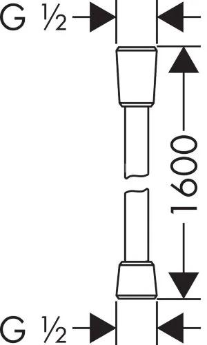 Hansgrohe Isiflex 28276700 Шланг 1,60 м, 1/2, матовый белый