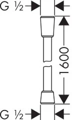 Hansgrohe Isiflex 28276700 Шланг 1,60 м, 1/2, матовый белый