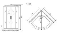 Timo Standart T-6609 Black душевая кабина (90*90*220), шт