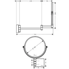 Косметическое зеркало Hansgrohe AddStoris, Бронза (41791140)