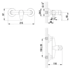 Смеситель Lemark Pramen LM3318C с гигиеническим душем