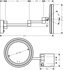 Косметическое зеркало Hansgrohe AddStoris, Бронза (41790140)