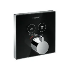 15738600 ShowerSelect Glass Термостат для двух потребителей, стеклянный, СМ (черный/хром)