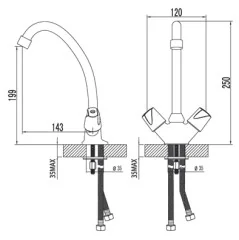Смеситель для кухни Lemark Dance LM2404C