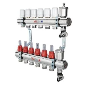 Коллекторная группа из латуни с расходомерами в сборе 1"х5х3/4"ЕК VALTEC