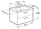 Модуль для раковины RocaTHE GAP ORIGINAL 700 мм, белый глянец