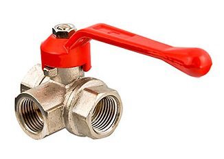 Кран шаровой трехходовой тип T 3/4" ВР рыч. VALTEC