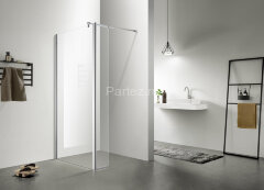 Душевая перегородка Azario CHICAGO 900х1950 прозрачное стекло 8 мм, подвижная доп.перегородка 30 см, цвет профиля серебро (AZ-NAR6321 900)