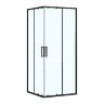 Душевое ограждение Loranto NEO 90x90x190 прозрачное закаленное стекло 5 мм, профиль черный, без поддона (CS-21809B)