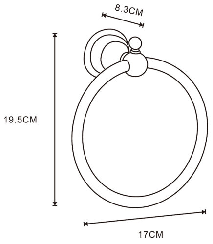 Полотенцедержатель Azario ELVIA кольцо, бронза (AZ-91111Q)
