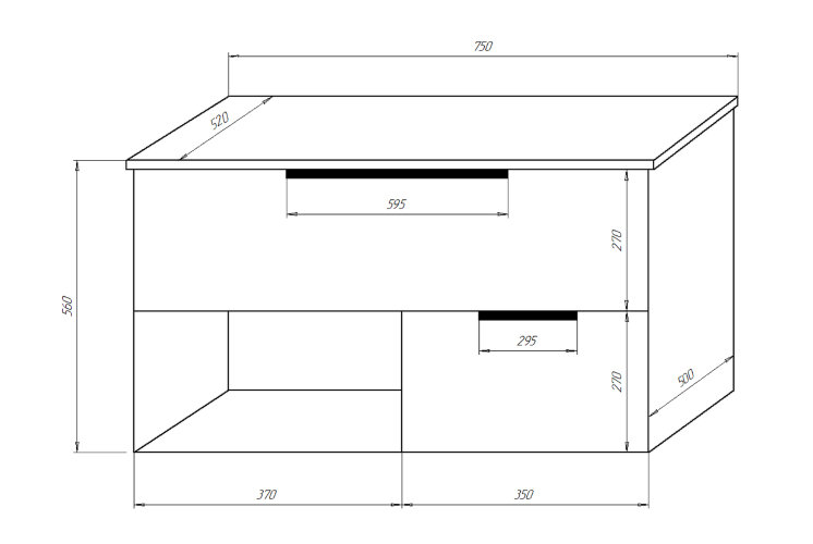 Тумба подвесная Azario Gris 75 750х500х560 с нишей, без столешницы, цвет Дуб Веллингтон (CS00080429)
