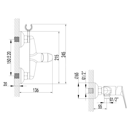 Смеситель Lemark Partner LM6559C для душа