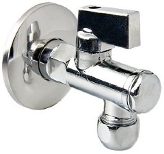 Кран шаровой угловой с фильтром и цанговым зажимом 1/2&quot;хМ10 VALTEC