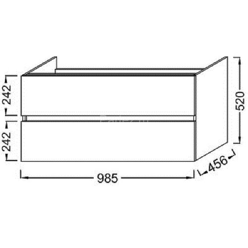 Тумба под раковину Jacob Delafon Tolbiac 100 подвесная, белый лак (EB2383-J5)