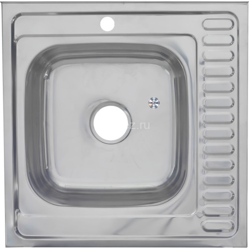 Мойка 6060 L MELANA 0,6/160 накладная прямоугольная с сифоном (015 ta L *15)