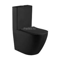 Унитаз-моноблок AZARIO MORANO 680x370х830 напольный, безободковый в комплекте с сиденьем микролифт, 