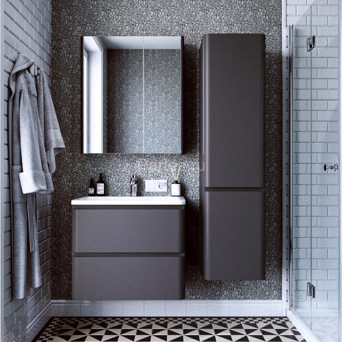 Пенал подвесной Итана Roberto 40 400х350х1550 правый, графит (CS00083702)