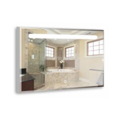 Зеркало LORANTO Фаворит 800х600 мм (ЛДСП-короб, мех.выключатель,LED-подсветка, фацет)