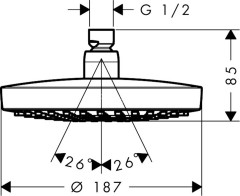 26522400 Croma Select S Верхний душ 180 2jet, белый/хром