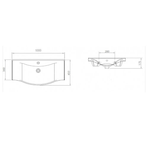 Раковина Lapino BASIC 100, белая (100X45X17,5)