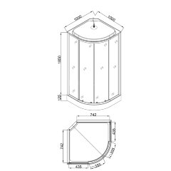 Душевая кабина Loranto SUNWAY 100х100х215 поддон 13см, белый кирпичный узор, матовое стекло 4мм, профиль хром (CS661013FW100)