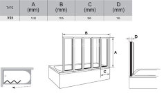 Шторка для ванны складная Ravak VS5 113.5х133 цвет профиля белый (794E010041)