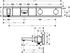 Hansgrohe 15359400 RainSelect RainSelect для ванны с 2 кнопками, СМ