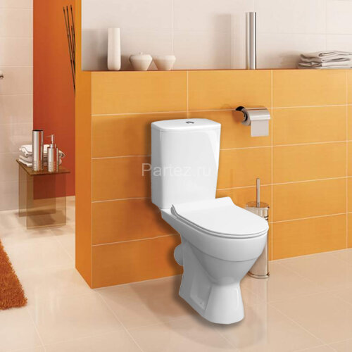 Унитаз-компакт КЕРАМИН Толедо Slim Алкапласт с мягким сиденьем микролифт, белый