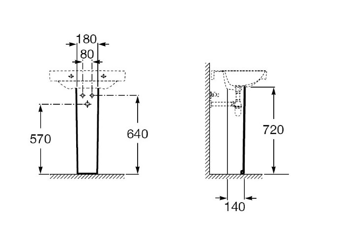 Пьедестал для раковины Roca DEBBA белый (7.3379.9.000.Y)